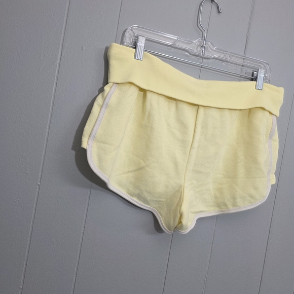 Victoria Secret Pink Mellow Yellow Ivy Terry Fold Y2K Retro Shorts Size L - Picture 7 of 11